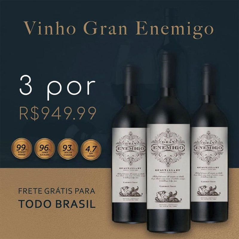 KIT 3 Gran Enemigo Single Vineyard Gualtallary Cabernet Franc 2016