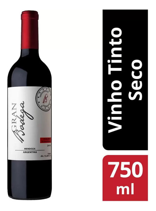 Vinho Argentino Tinto Blend Malbec E Bonarda 750ml Gran Bodega